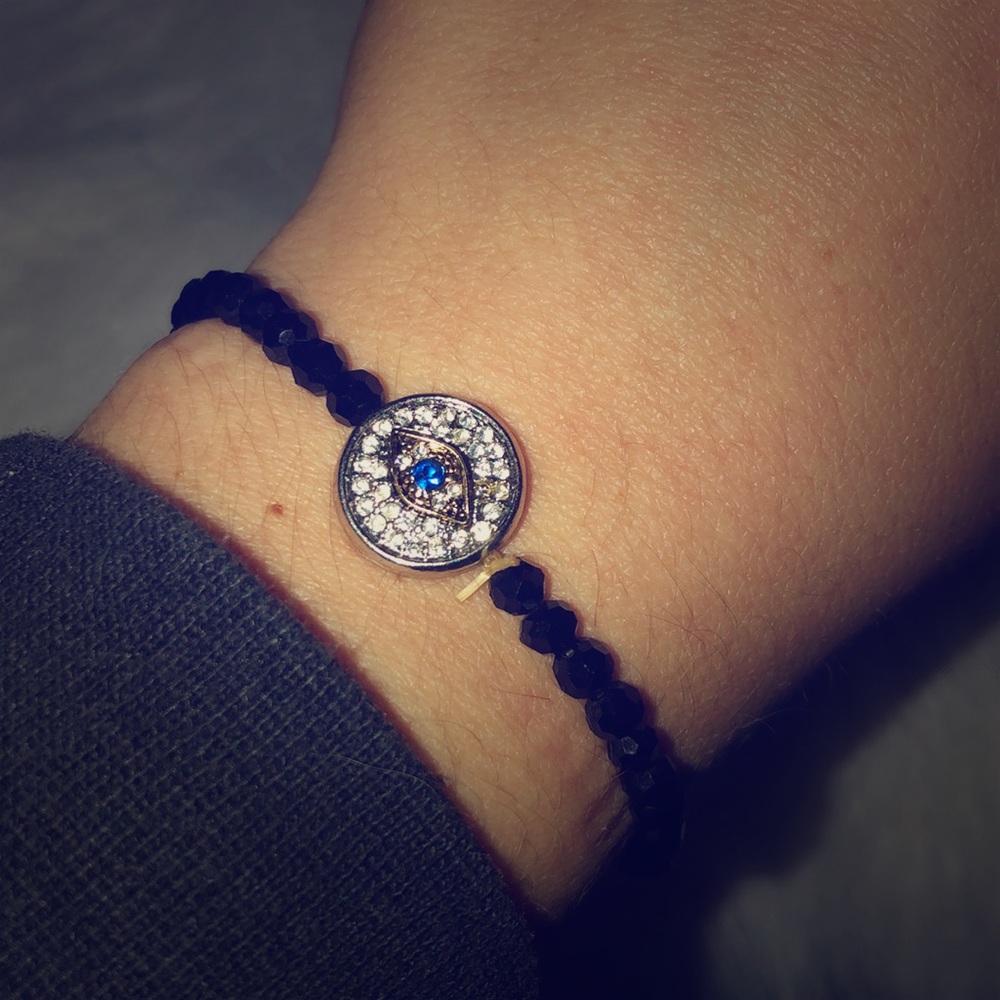 CZ evil eye stretch bracelet